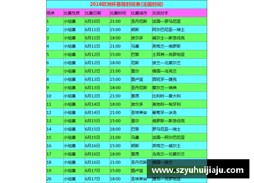 2024欧洲杯赛程图：全面解读欧锦赛比赛安排及赛程时间，知晓关键战役信息